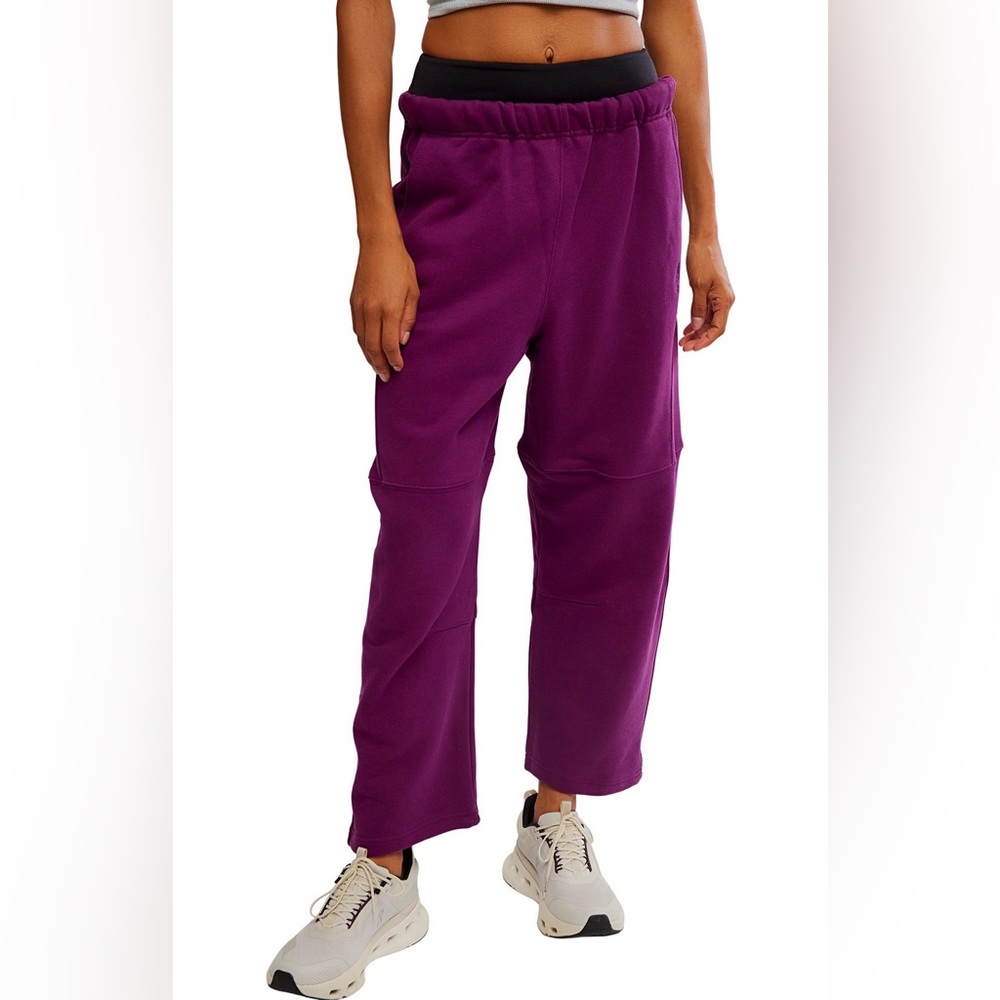 NWT Free People FP Movement Top Score Barrel Pants - deep mulberry - small